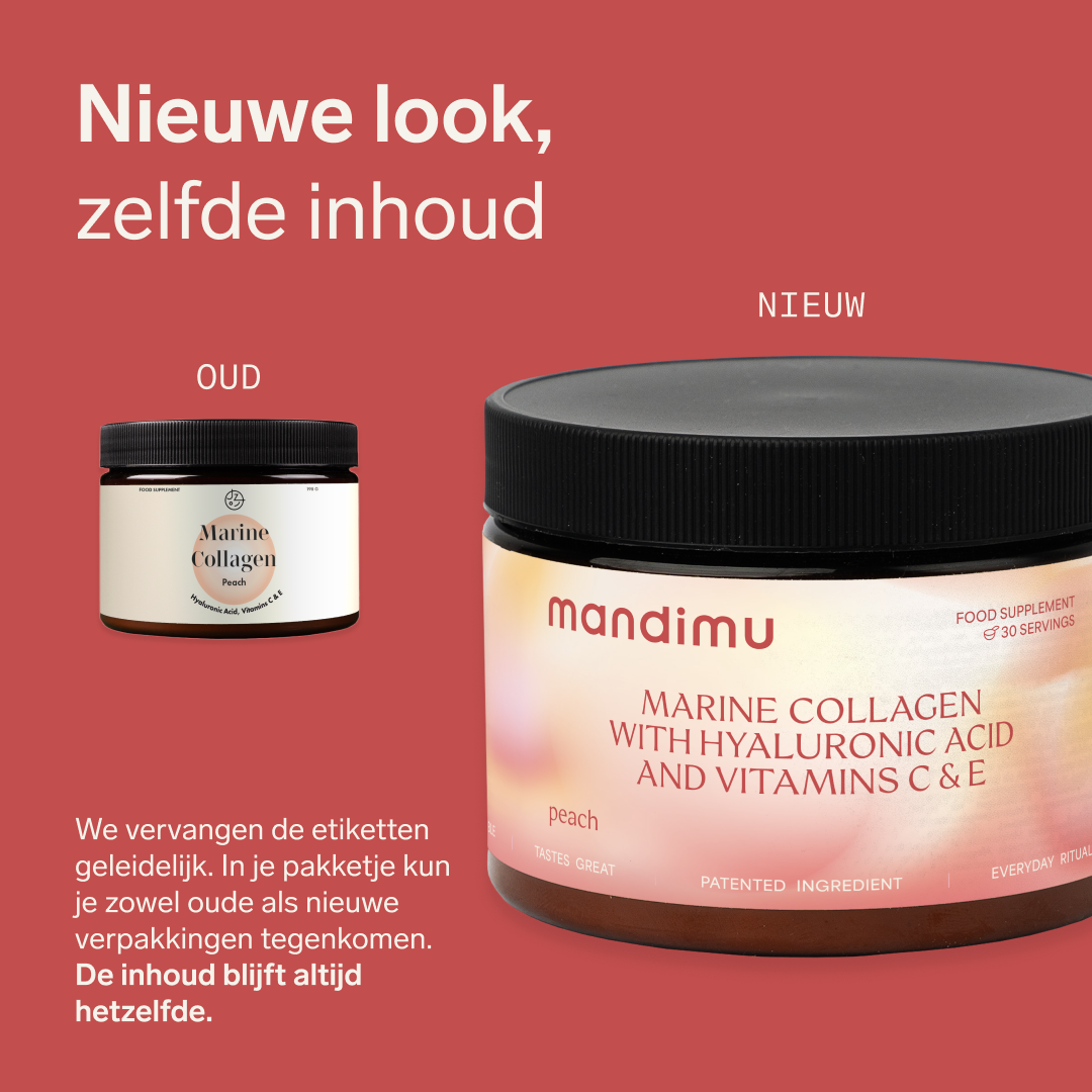 Premium collageen met hyaluronzuur en vitaminen C en E (perziksmaak)