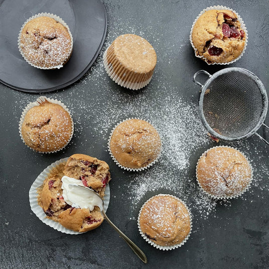 Muffins met rode bosbessen