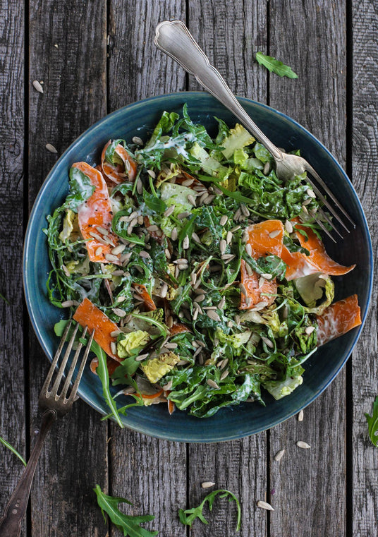 Salade met zonnebloempitten