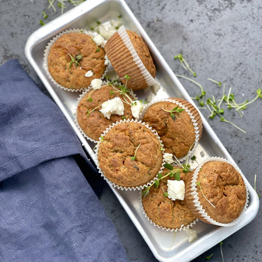 Courgette muffins met fetakaas