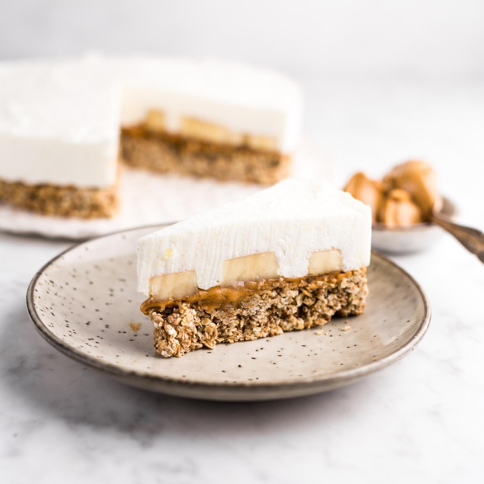 Bananengebak met kwark en pindakaas