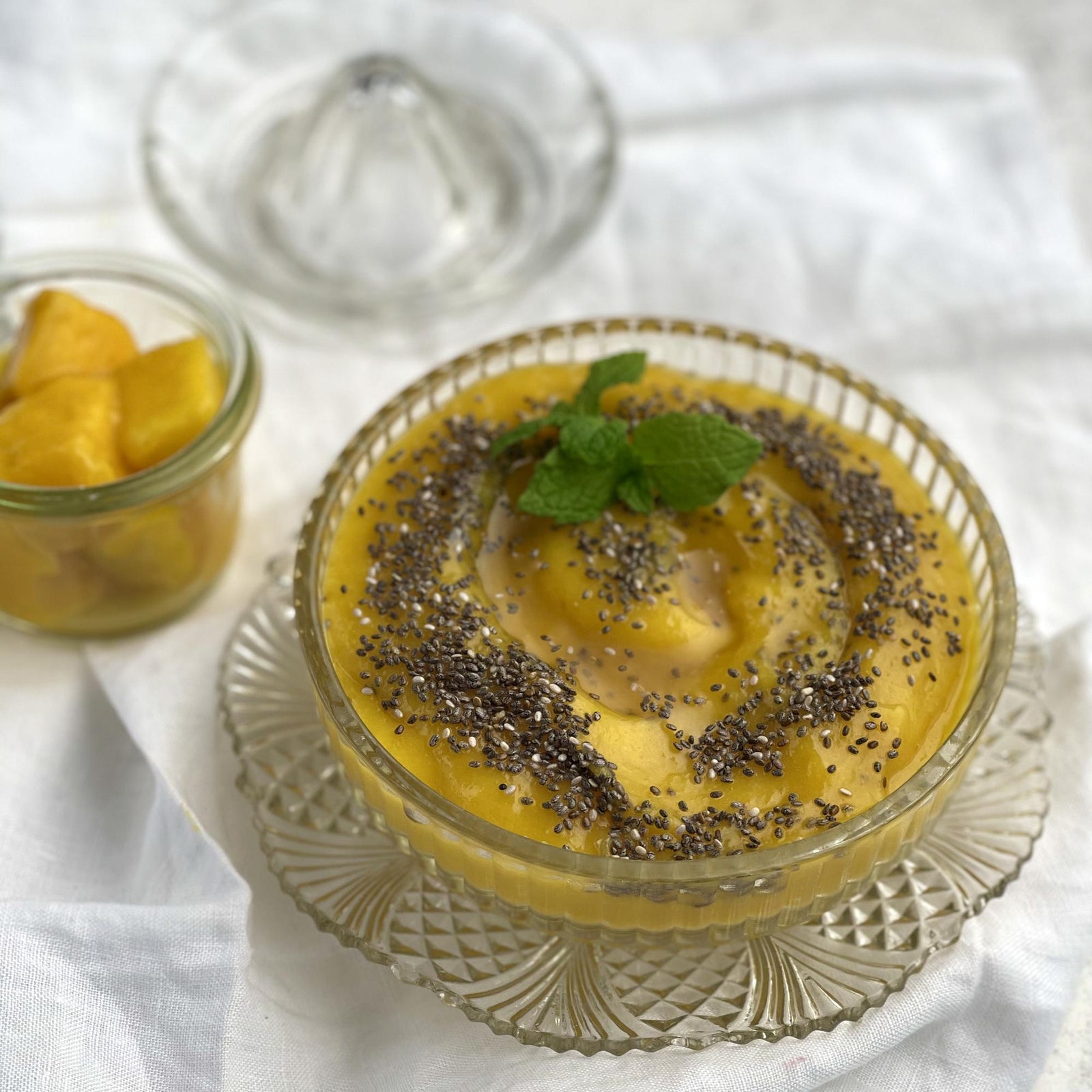 Chia pudding met mangopuree