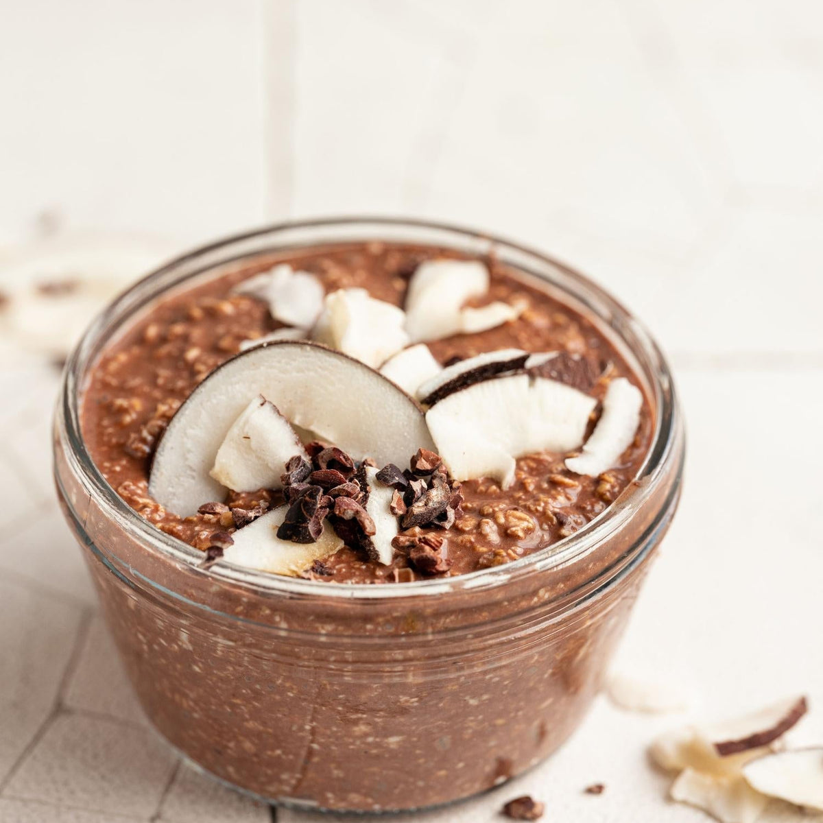 Chocolade-kokos overnight oats