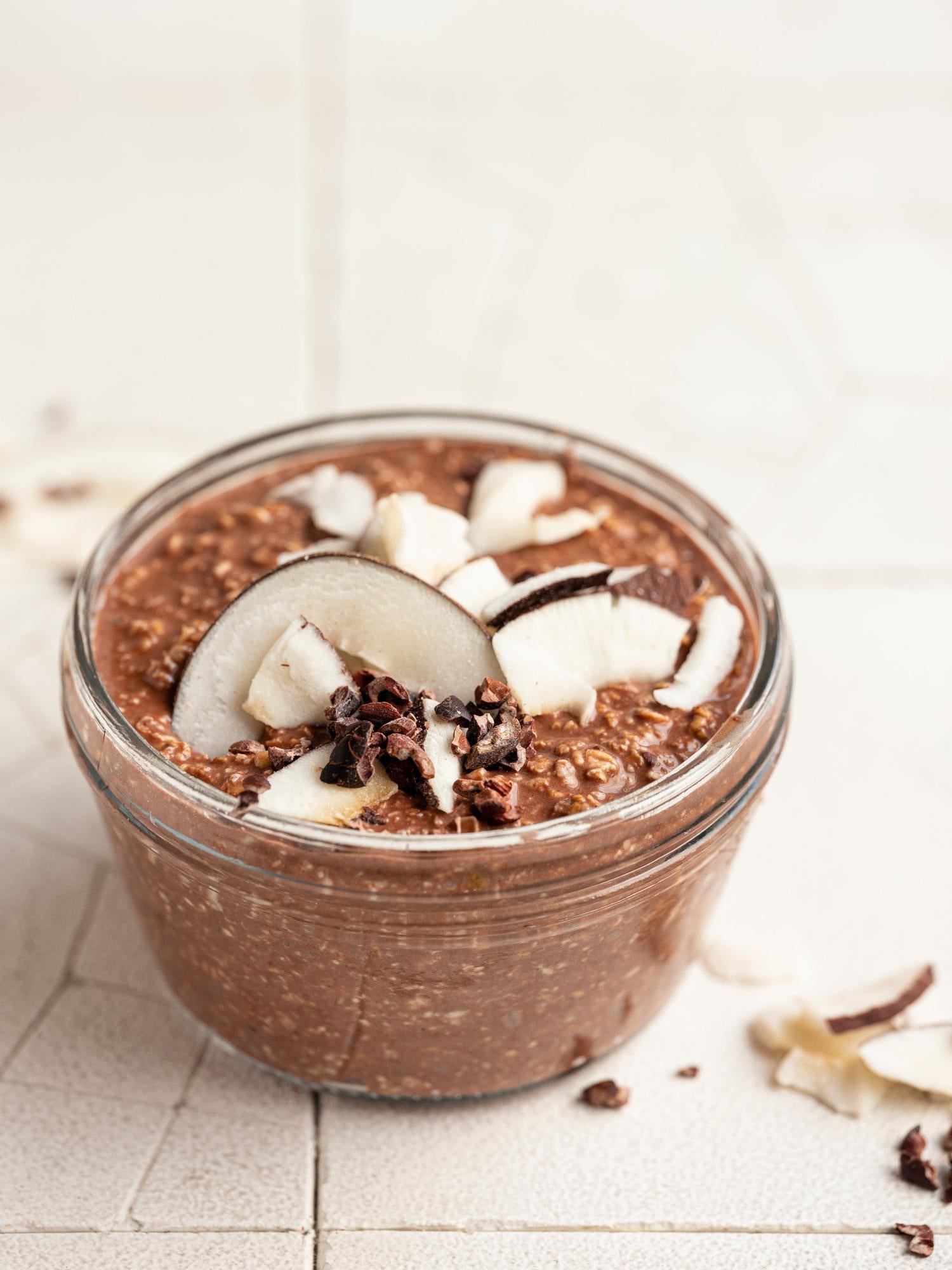 Chocolade-kokos overnight oats