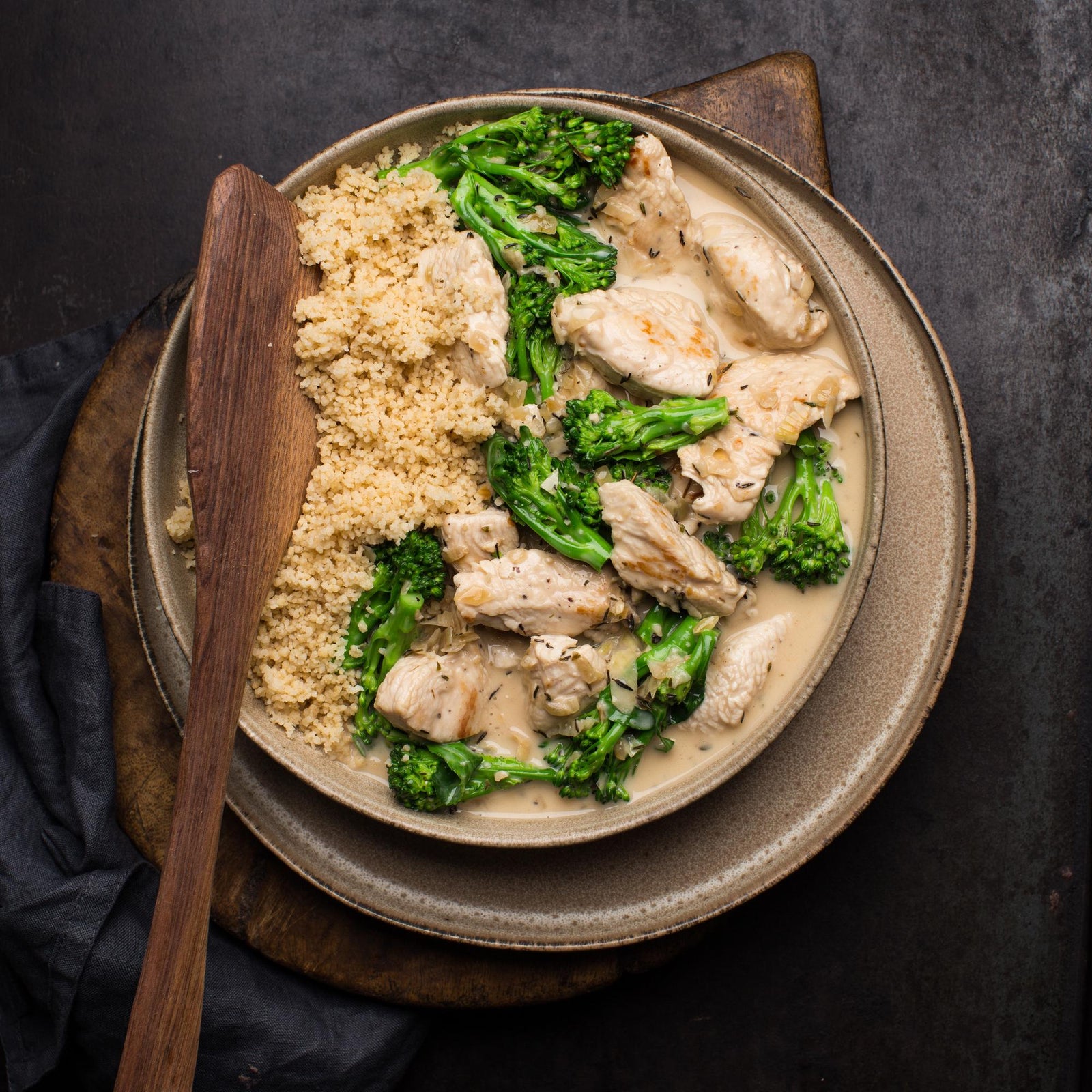 Couscous met kalkoen en roomsaus