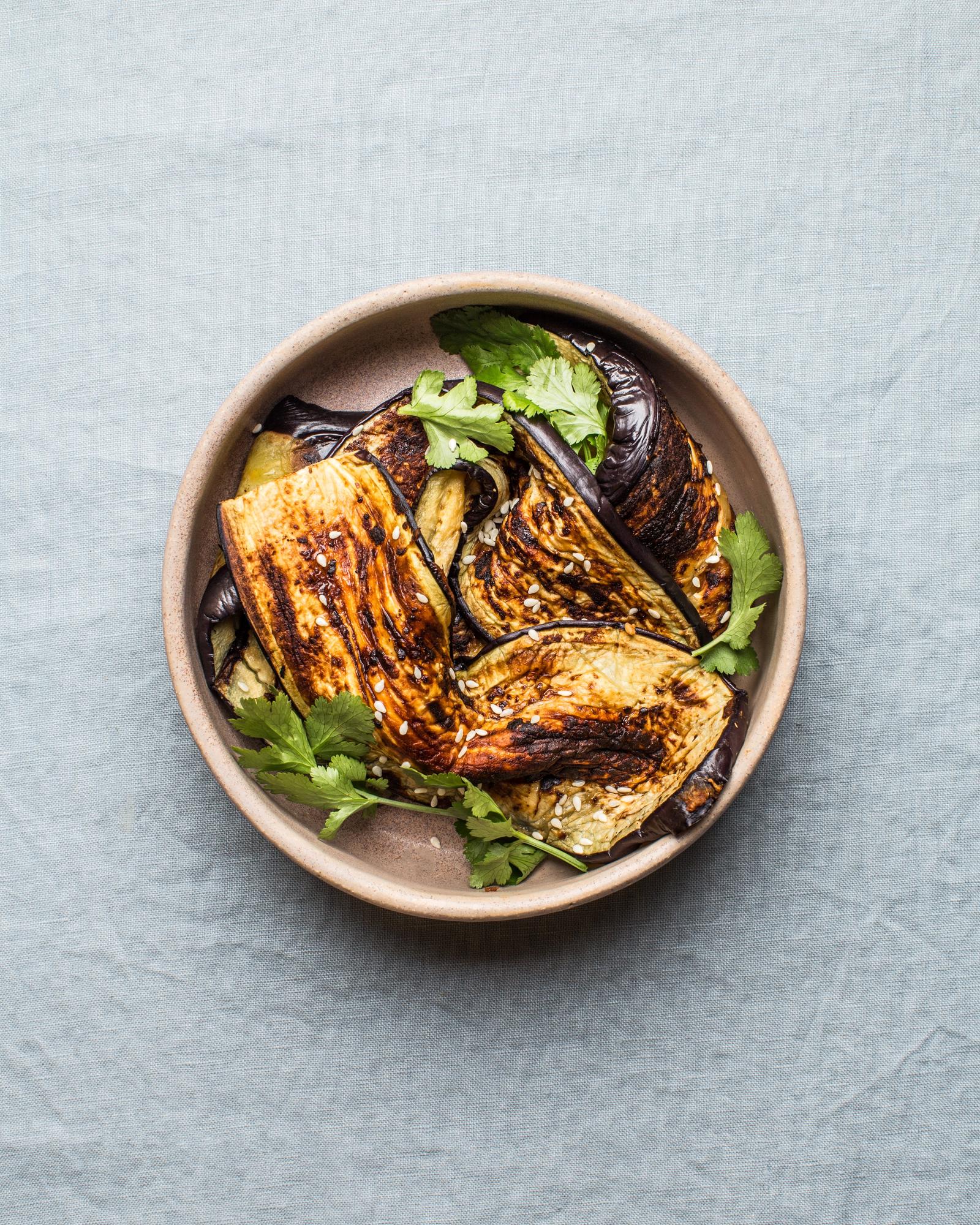 Gegrilde aubergine