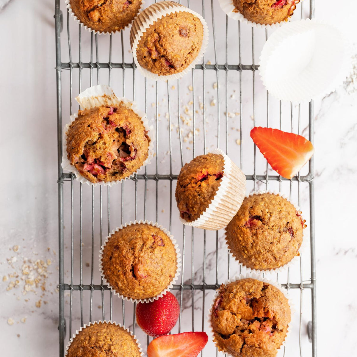 Aardbei-havermuffins