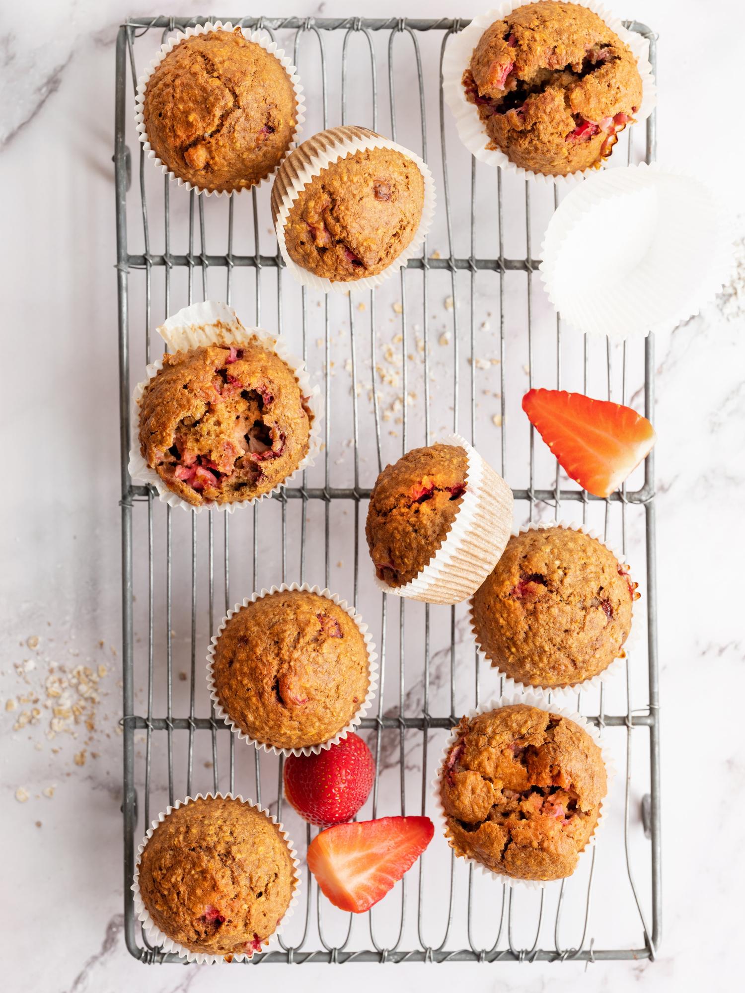 Aardbei-havermuffins