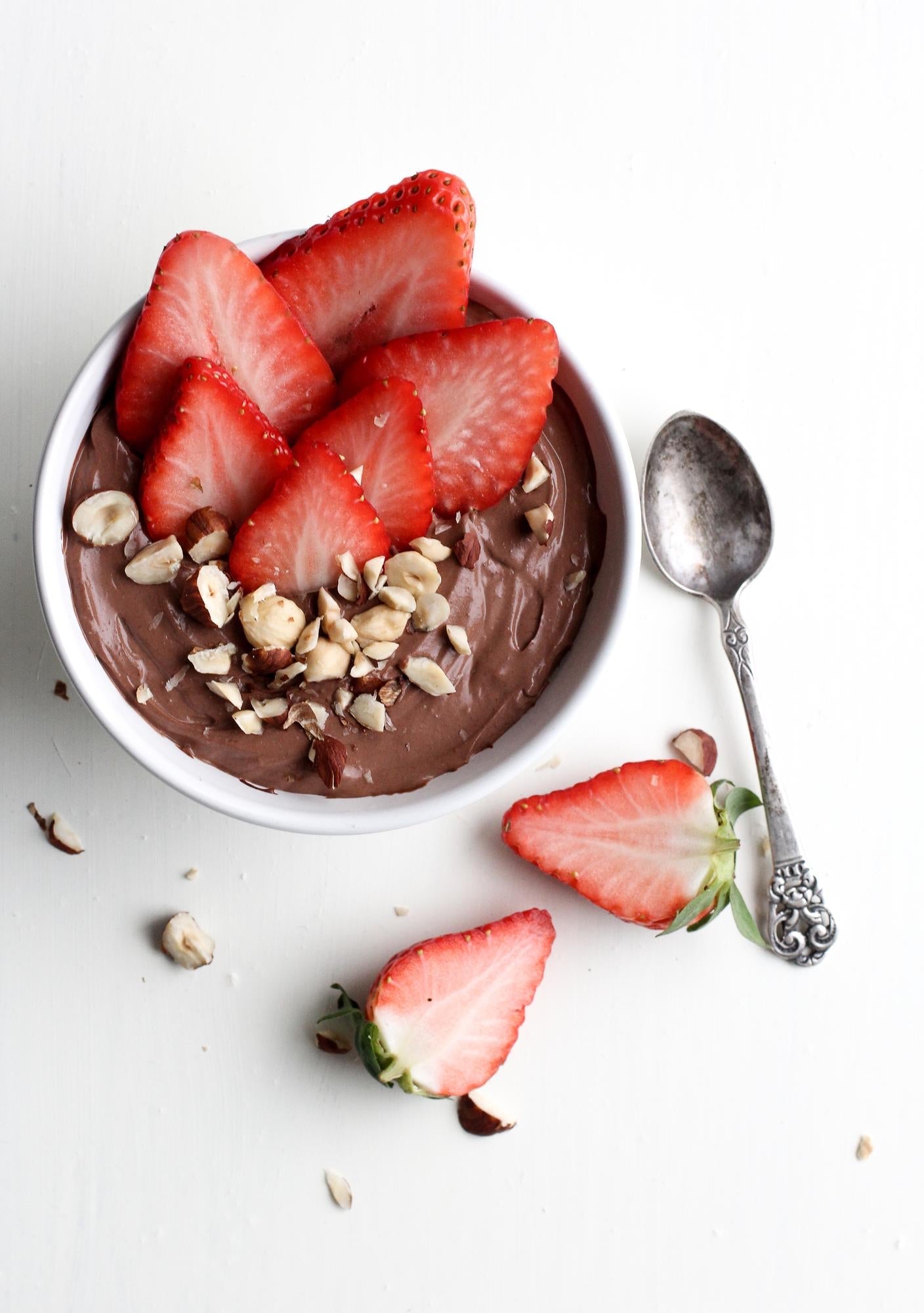 Cacaodessert van zelfgemaakte roomkaas