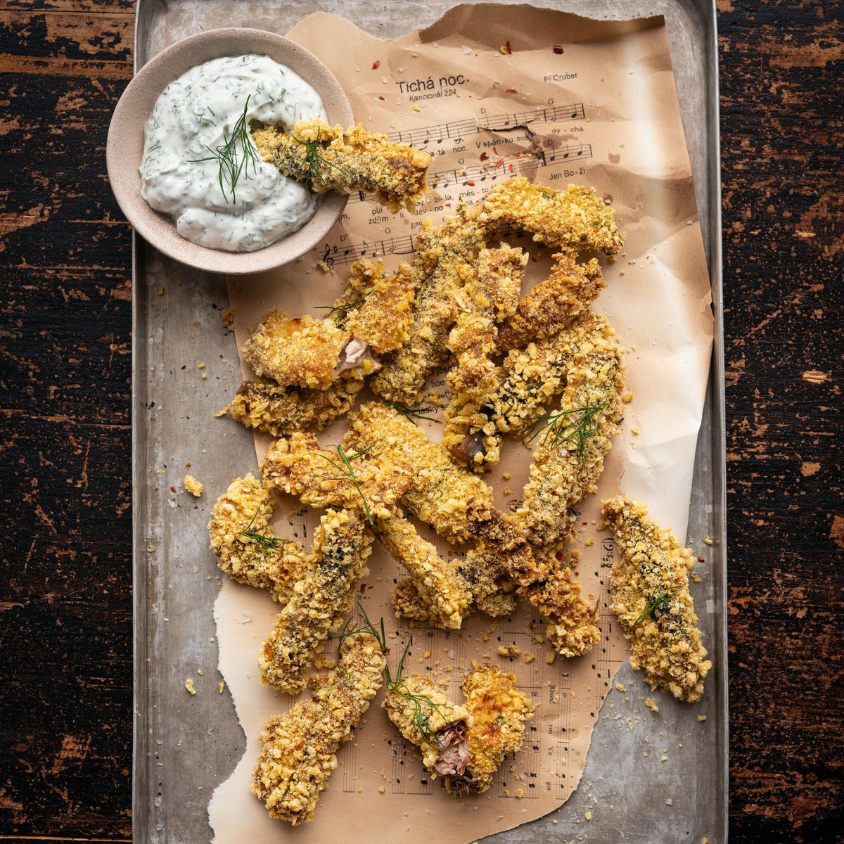 Karperfrietjes met dilledip