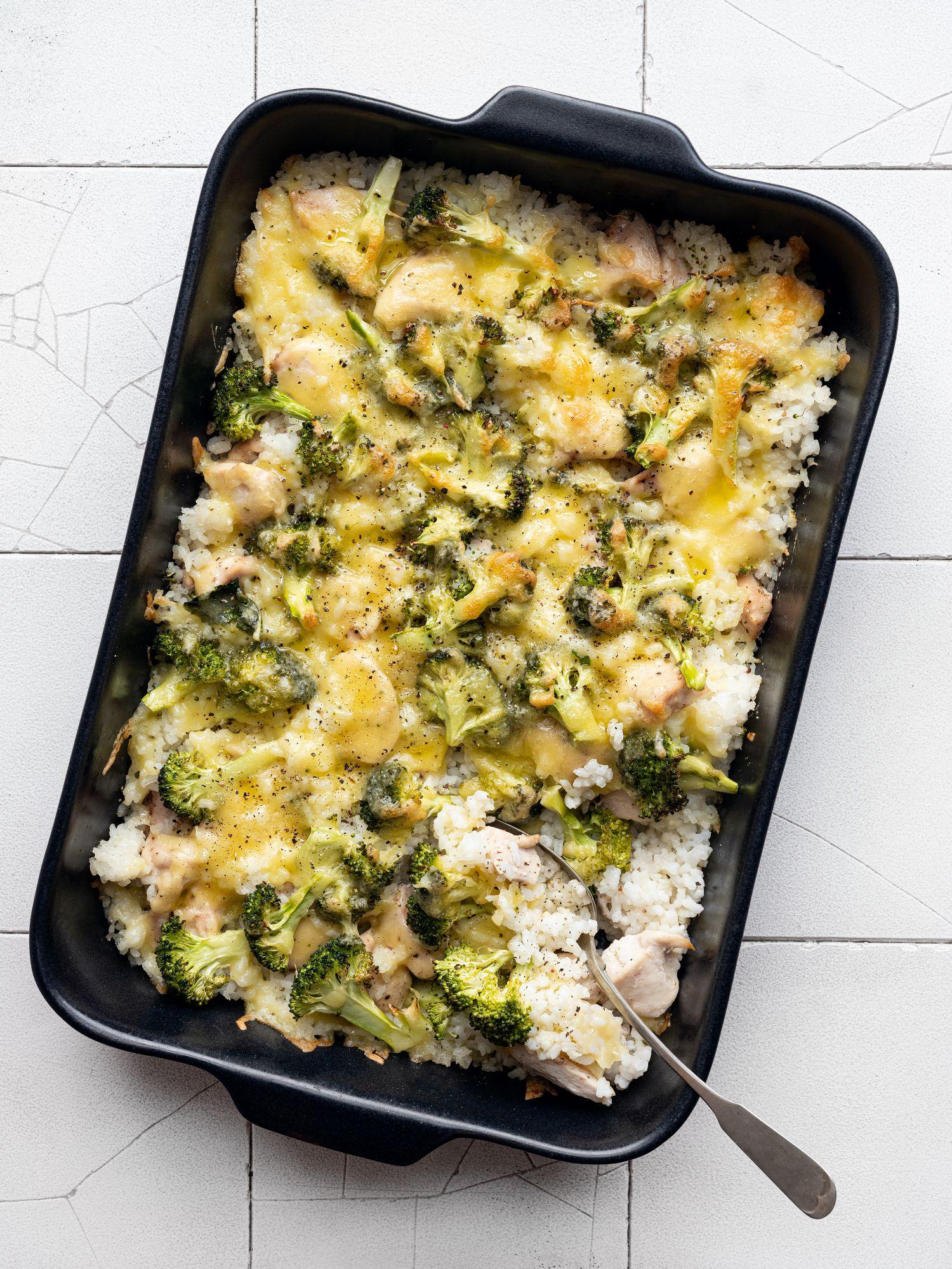 Kip casserole met broccoli en rijst
