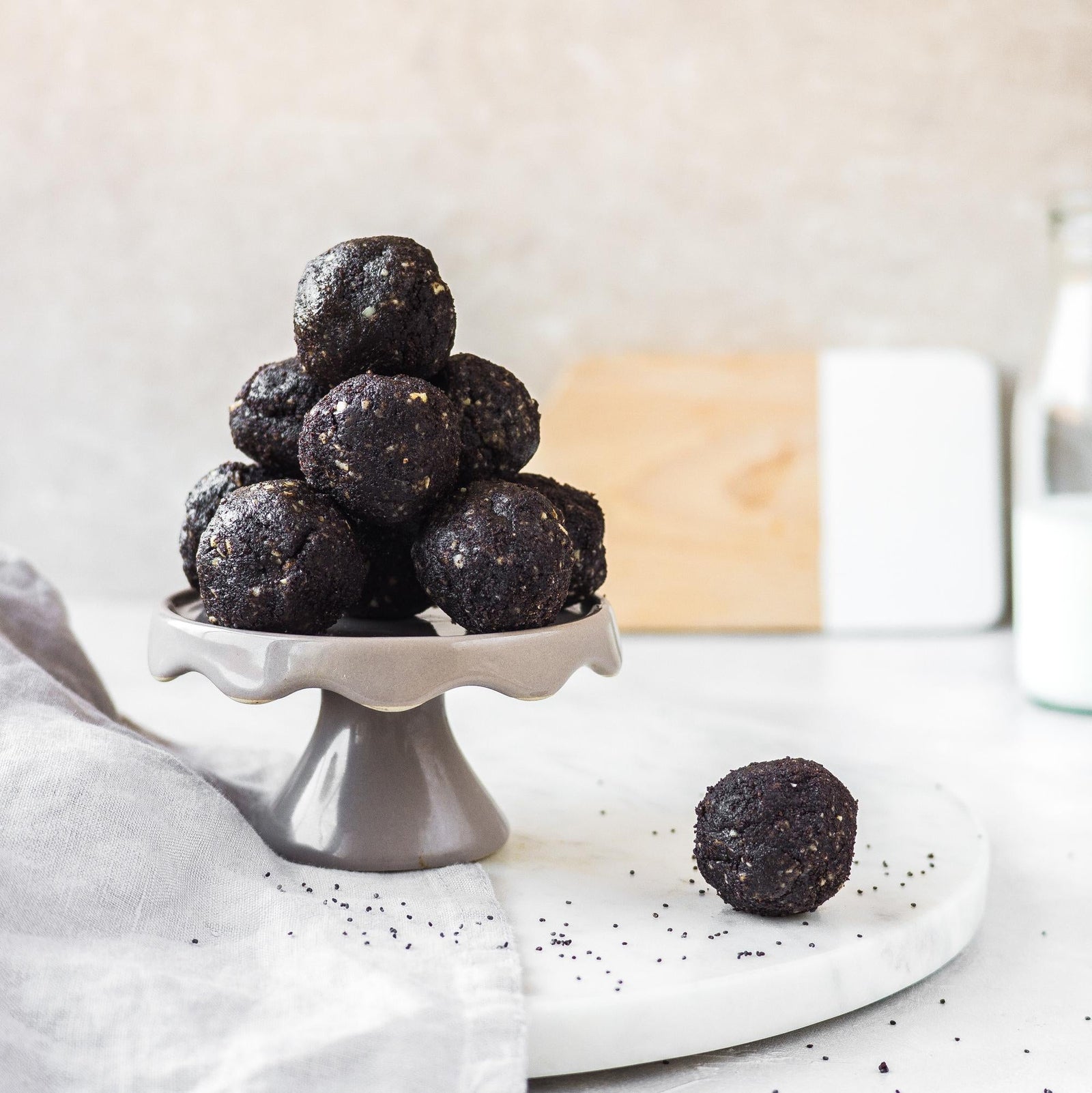 Maanzaad balletjes met cacao
