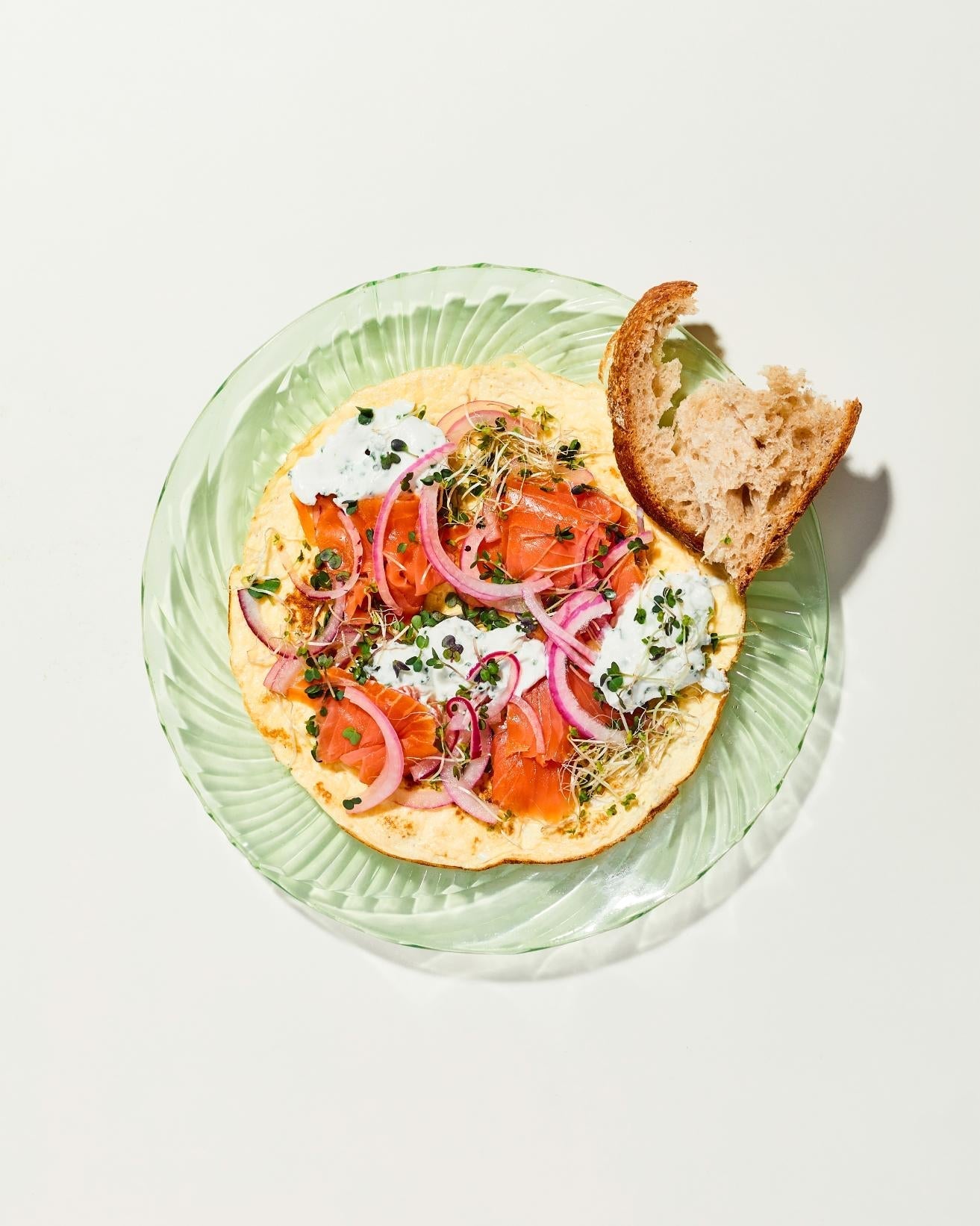 Omelette met kwark en gerookte zalm