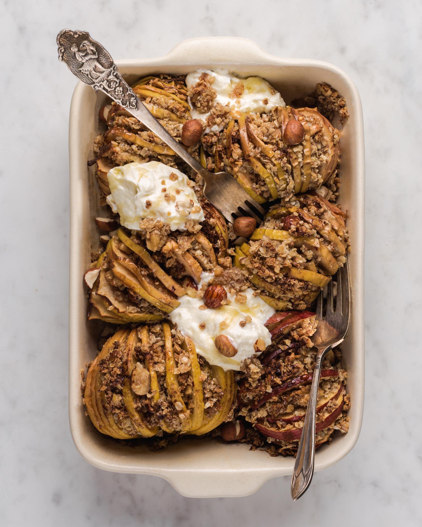 Gebakken hasselback-appels
