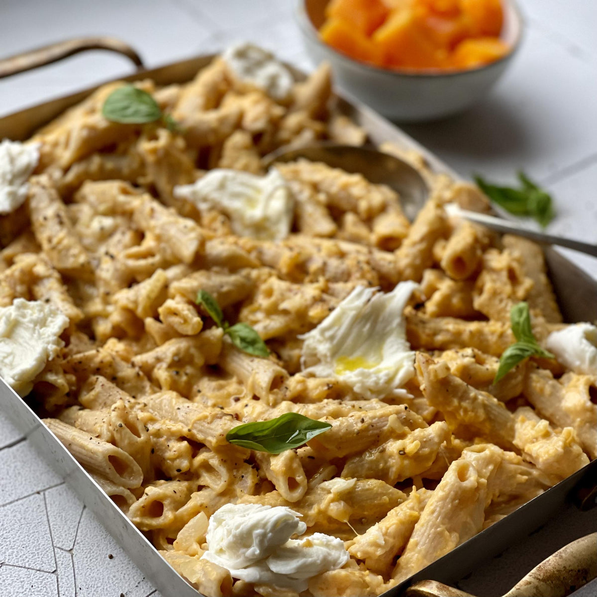 Penne met pompoensaus