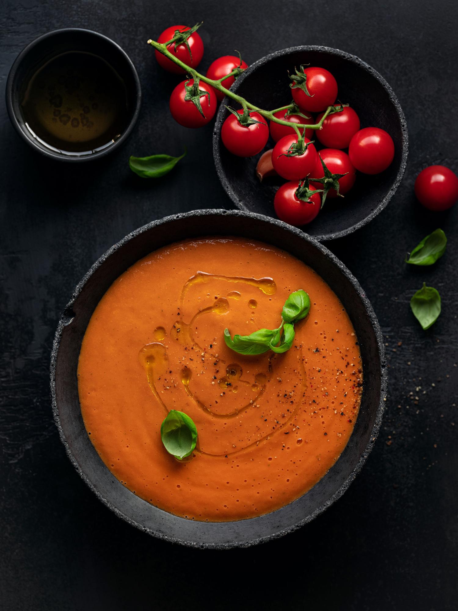 Soep van geroosterde tomaten