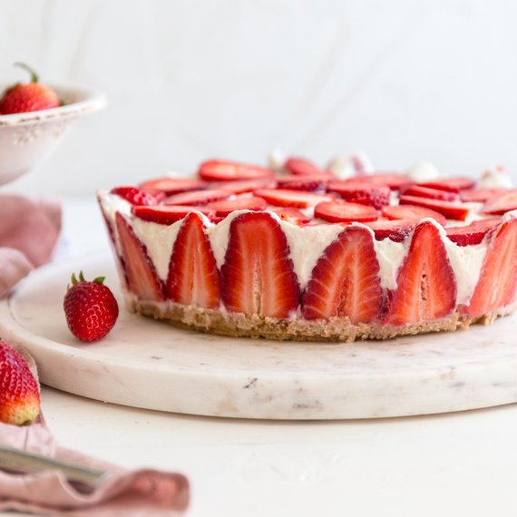 Aardbeien kwarktaart