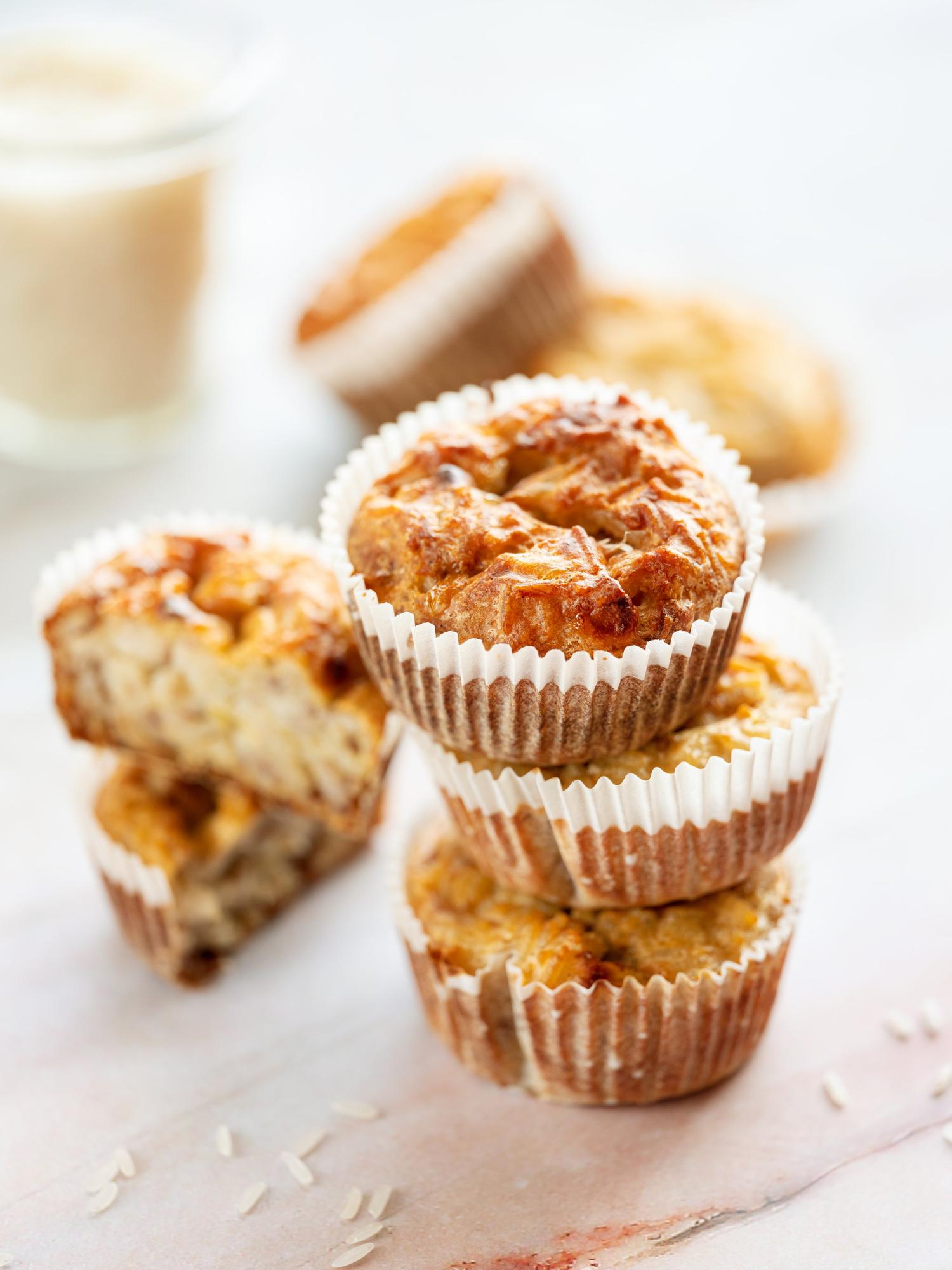 Rijst-bananenmuffins
