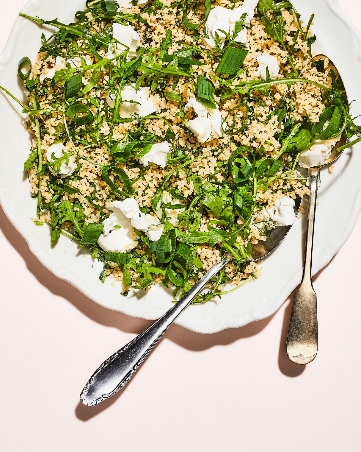 Salade met couscous en geitenkaas