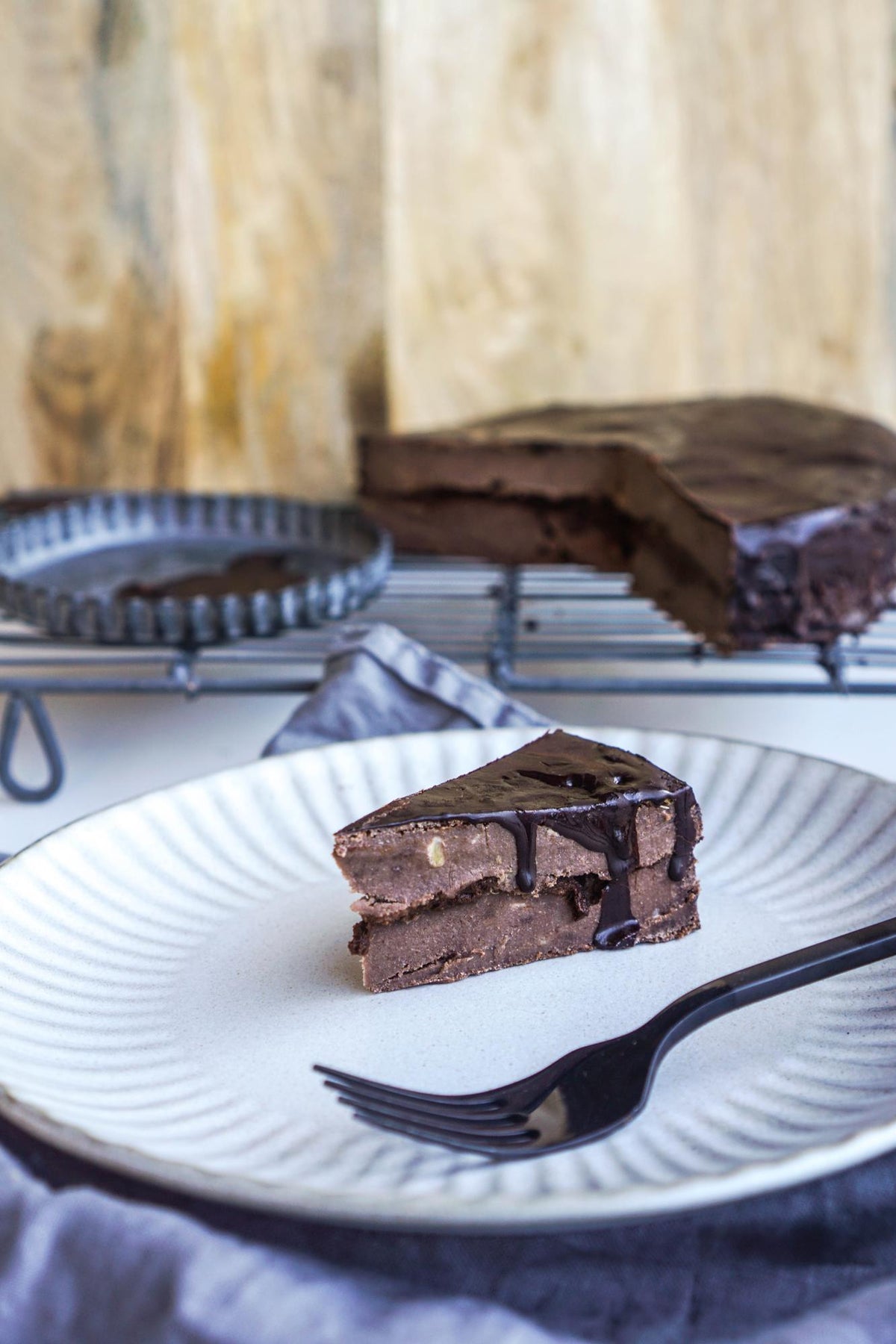 Veganistische chocoladetaart