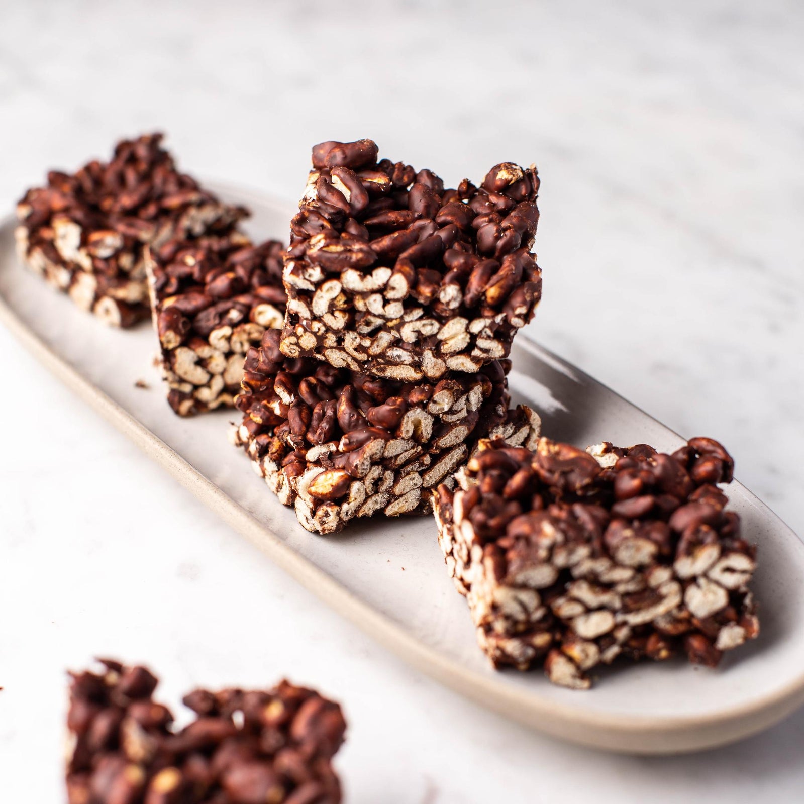 Chocoladereepjes met gepofte boekweit