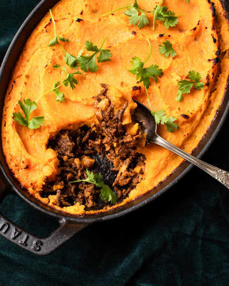 Shepherd's Pie met rundvlees en zoete aardappelen