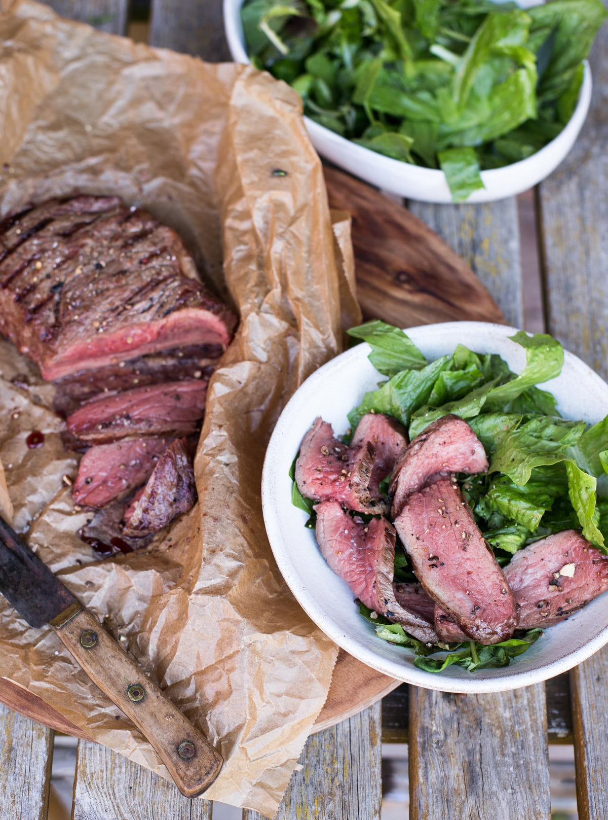 Steak met salade