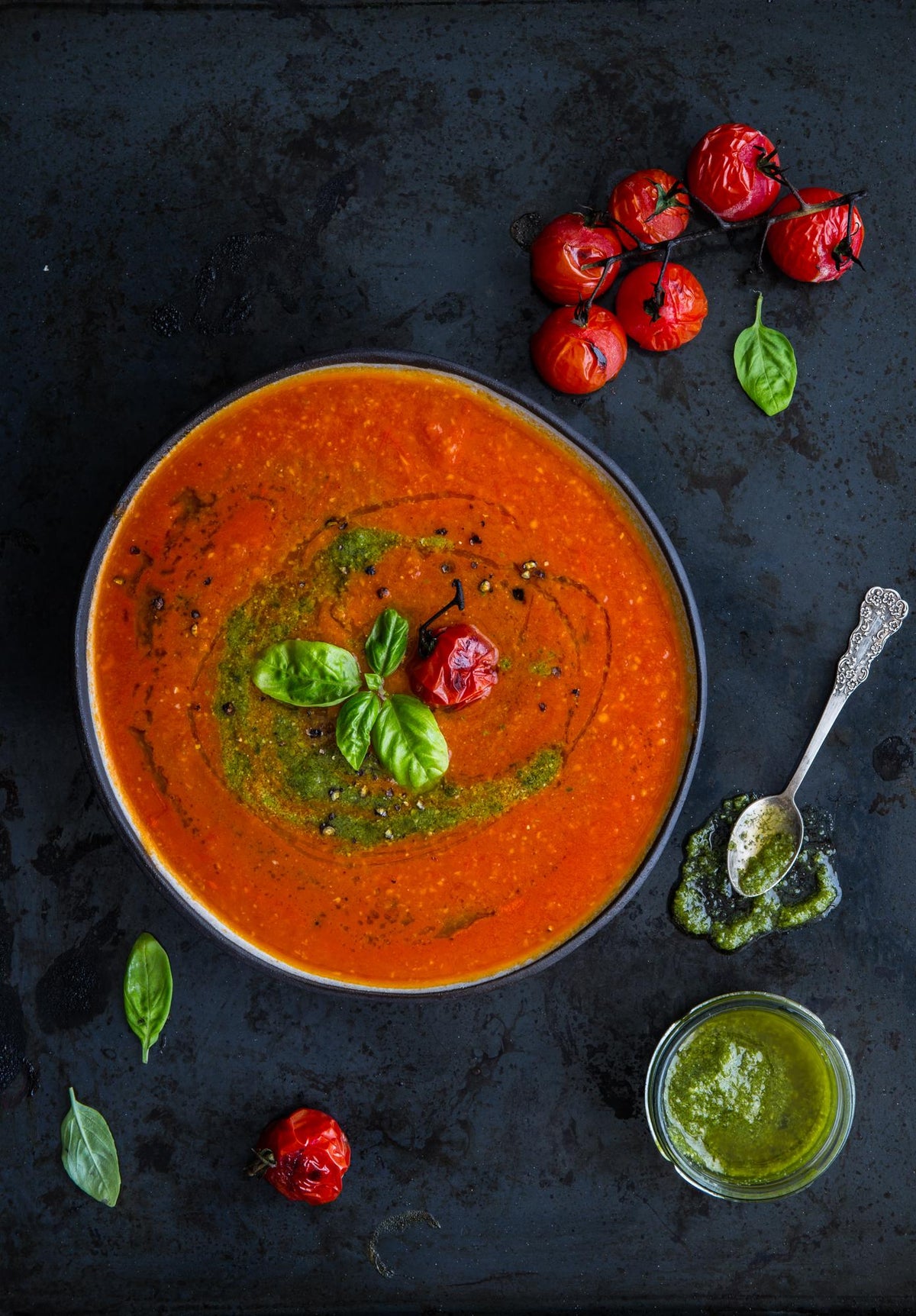 Soep van geroosterde tomaten