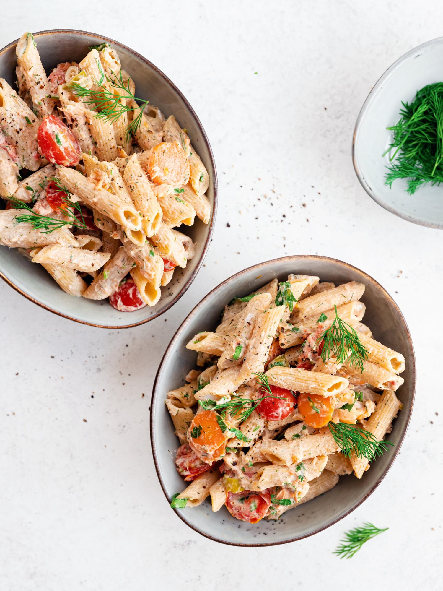 Pasta met gerookte zalm