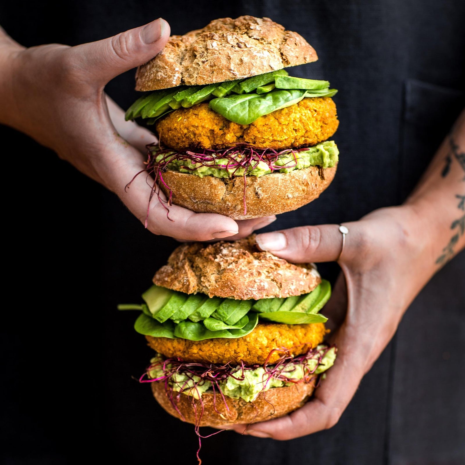 Tofuburger met zoete aardappel