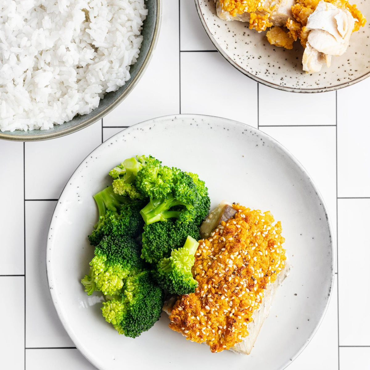 Kabeljauw met parmezaan-sesamkorst