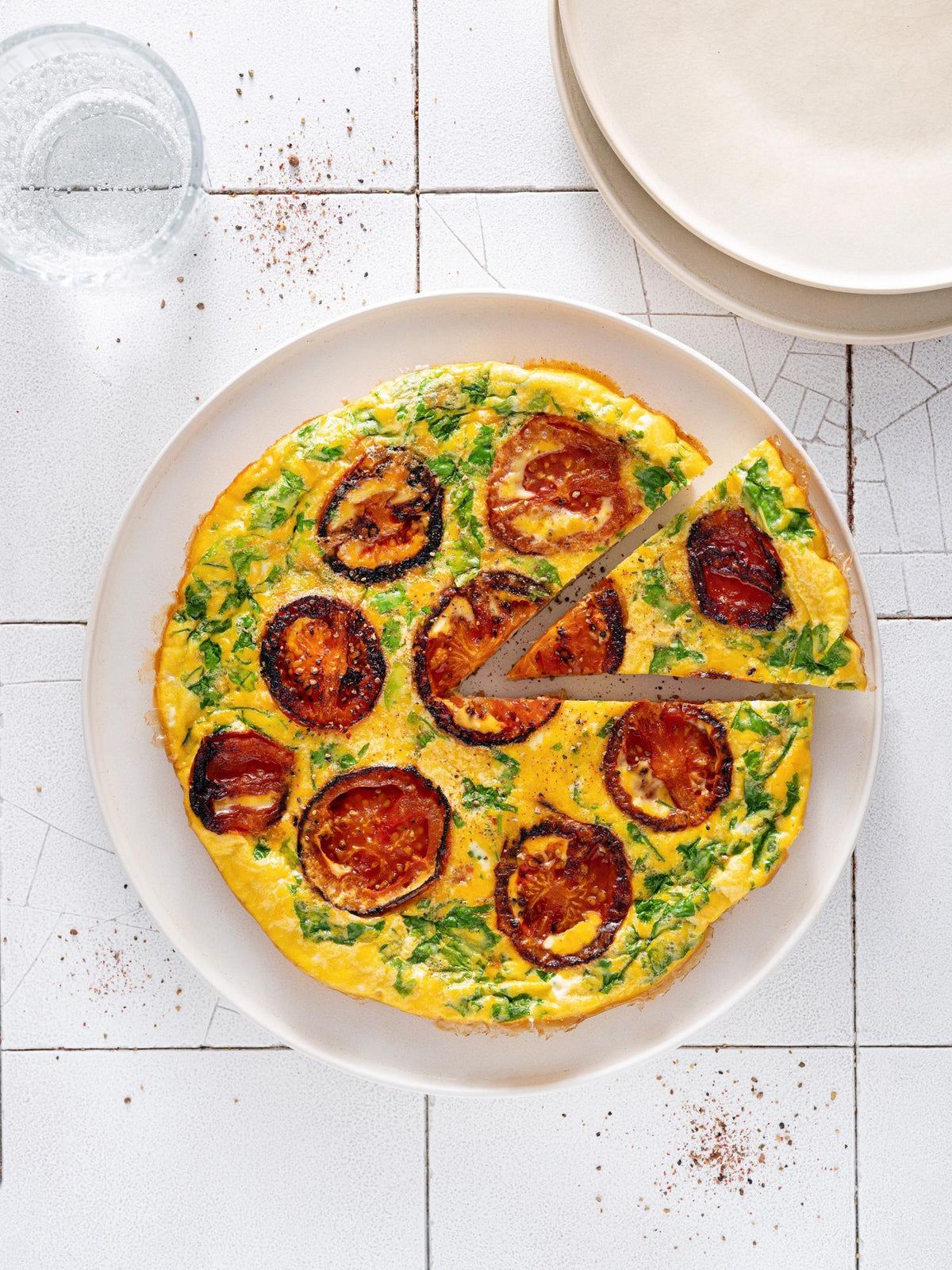 Eieromelet met geroosterde tomaten