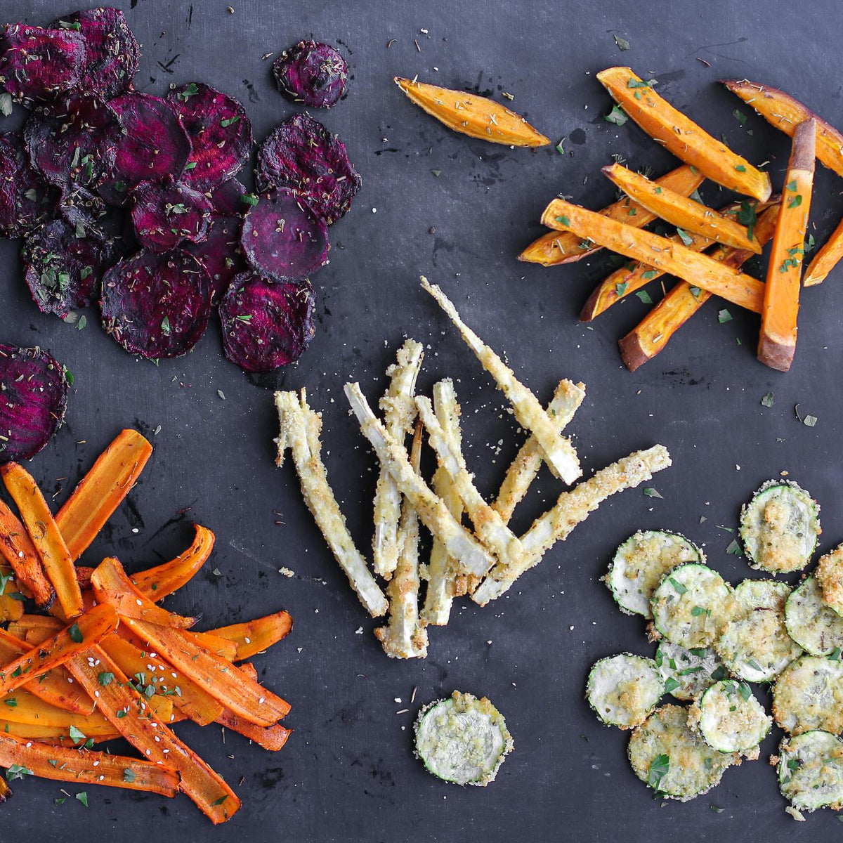 Courgettechips met Parmezaanse kaas
