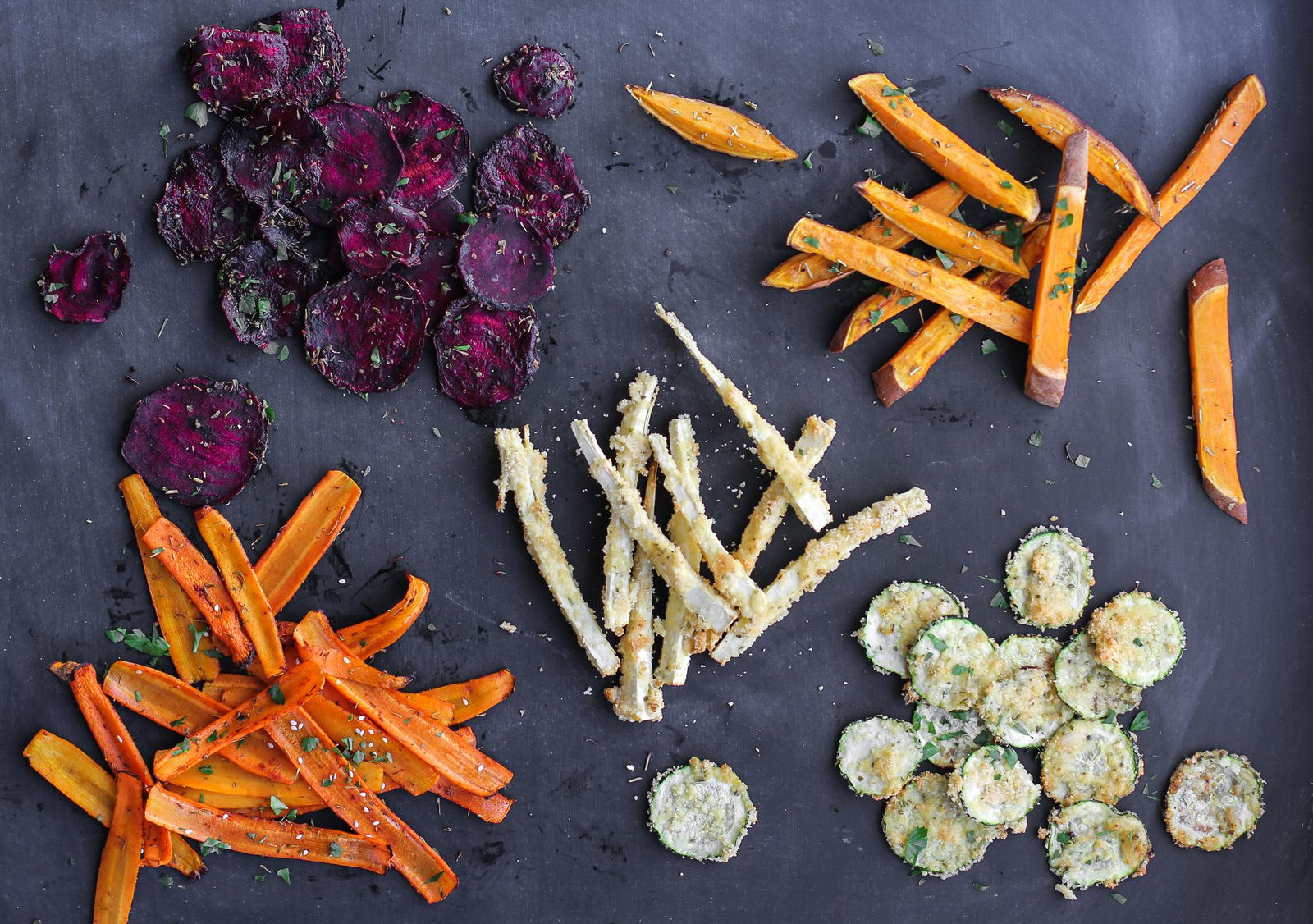 Courgettechips met Parmezaanse kaas