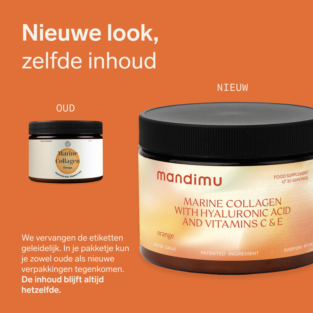 Premium collageen met hyaluronzuur en vitaminen C en E (sinaasappelsmaak)
