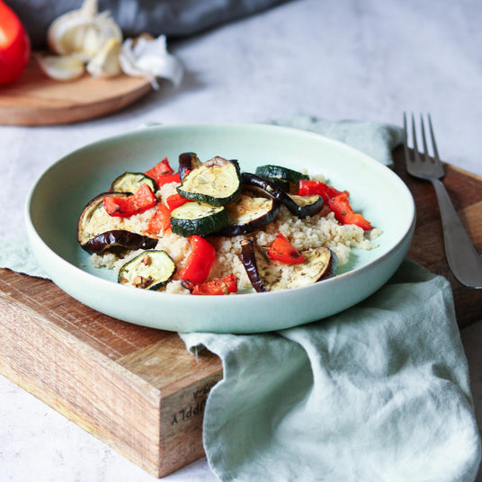 Couscous met geroosterde groenten en Provençaalse kruiden