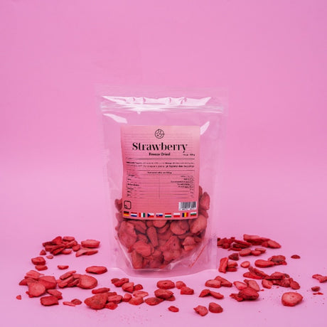 Set van 4 gevriesdroogde vruchten – aardbeien, frambozen, bananen, mango 🍓🍌🥭