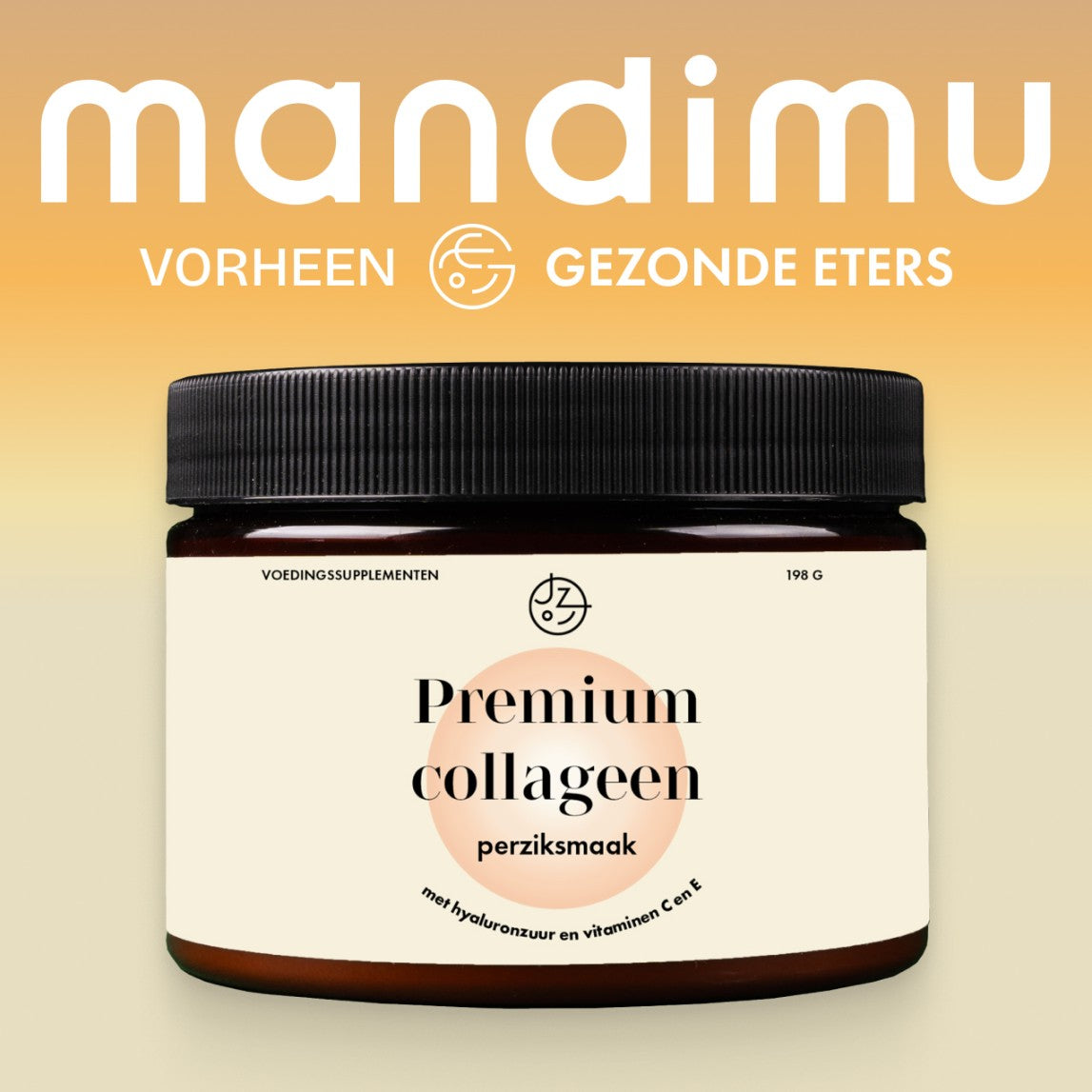 Premium collageen met hyaluronzuur en vitaminen C en E (perziksmaak)