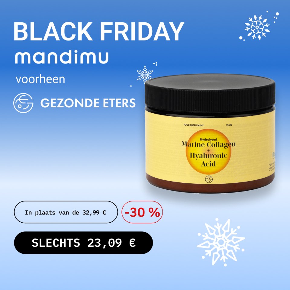 Gehydrolyseerd viscollageen met hyaluronzuur en vitamine C en E (mangosmaak)