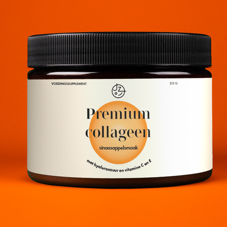 Premium collageen met hyaluronzuur en vitaminen C en E (sinaasappelsmaak)