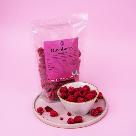 Set van 4 gevriesdroogde vruchten – aardbeien, frambozen, bananen, mango 🍓🍌🥭