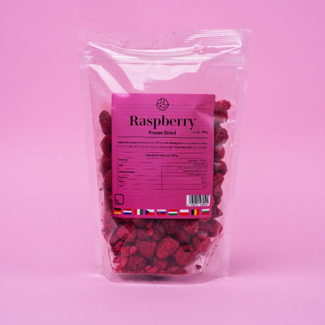 Set van 4 gevriesdroogde vruchten – aardbeien, frambozen, bananen, mango 🍓🍌🥭